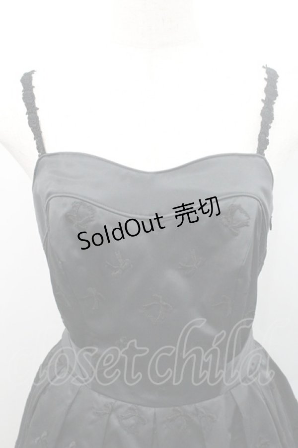 画像3: Lois CRAYON / リボン刺繍キャミワンピース M ブラック I-26-01-08-077-LO-OP-SA-ZI (3)