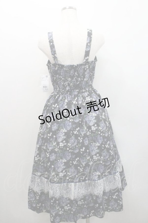 画像2: axes femme / 花総柄ビスチェラインジャンスカ  黒 I-26-01-08-078-AX-OP-SA-ZI (2)