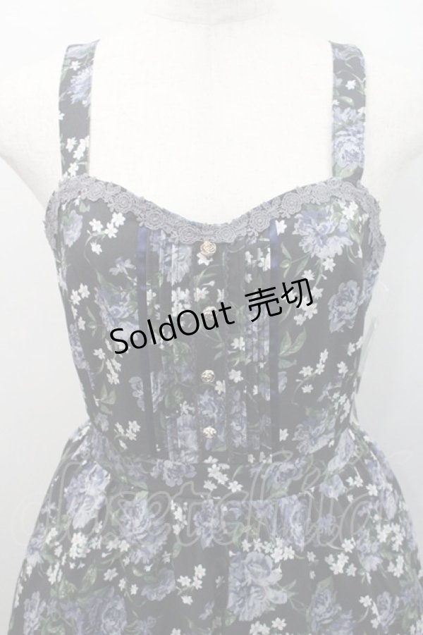 画像3: axes femme / 花総柄ビスチェラインジャンスカ  黒 I-26-01-08-078-AX-OP-SA-ZI (3)