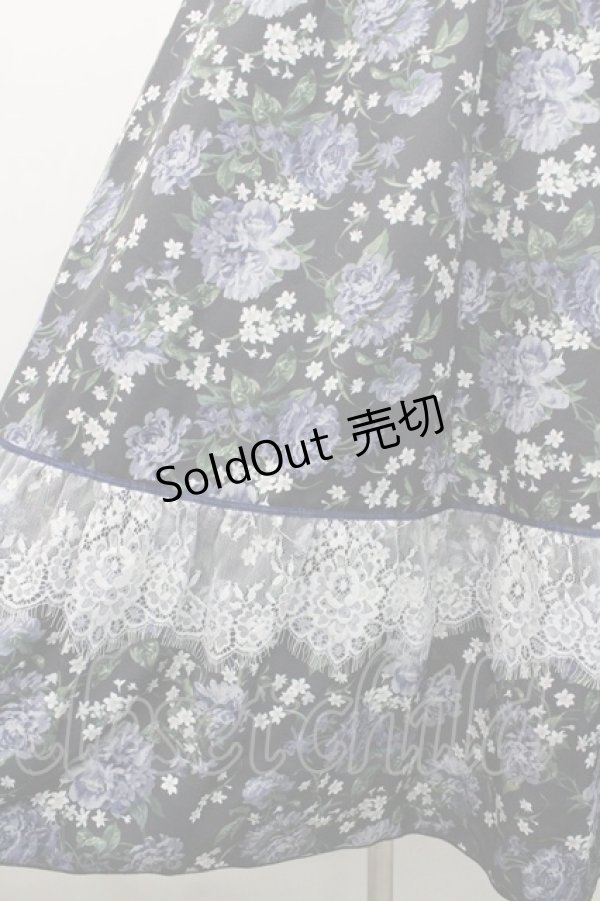 画像4: axes femme / 花総柄ビスチェラインジャンスカ  黒 I-26-01-08-078-AX-OP-SA-ZI (4)