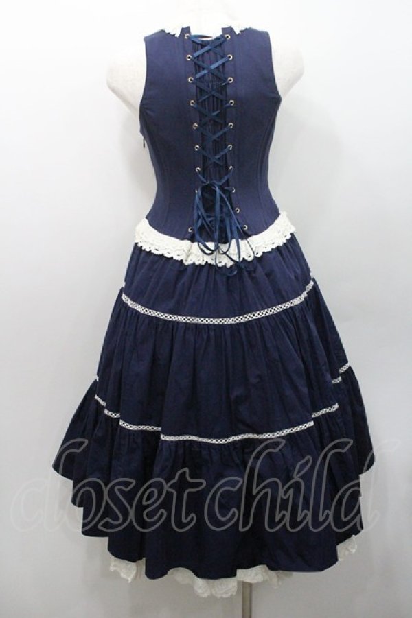 画像2: ALICE and the PIRATES / シルヴィアジャンパースカート  ネイビー I-26-01-08-082-PA-OP-SA-ZI (2)