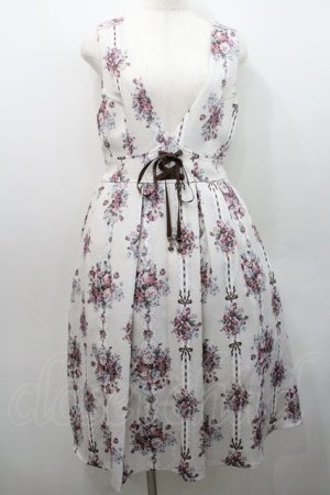 画像: axes femme / ローズリボン柄ジャンスカ  アイボリー I-26-01-08-087-AX-OP-SA-ZI