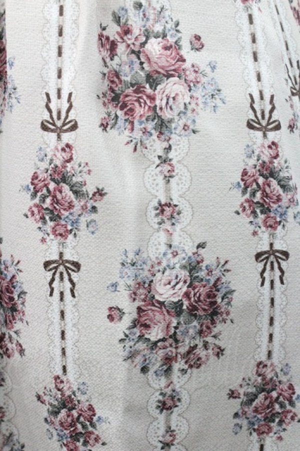 画像4: axes femme / ローズリボン柄ジャンスカ  アイボリー I-26-01-08-087-AX-OP-SA-ZI (4)