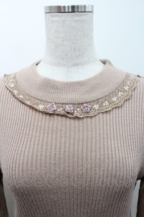 画像3: axes femme / ビジューボトルネックリブプルオーバー M ピンク I-26-01-08-009-AX-TO-TE-ZI (3)