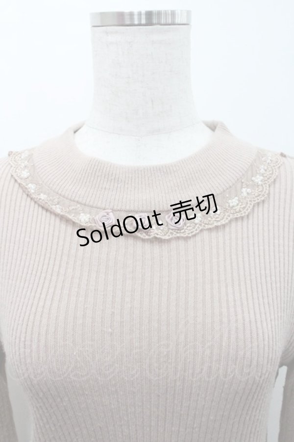 画像3: axes femme / ビジューボトルネックリブプルオーバー M ピンク I-26-01-08-009-AX-TO-TE-ZI (3)