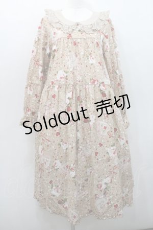 画像: PINK HOUSE / オーナメントローズプリントミディワンピース  ベージュ I-26-01-08-090-LO-OP-SA-ZI