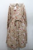 画像2: PINK HOUSE / オーナメントローズプリントミディワンピース  ベージュ I-26-01-08-090-LO-OP-SA-ZI (2)