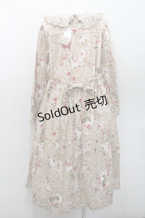 画像2: PINK HOUSE / オーナメントローズプリントミディワンピース  ベージュ I-26-01-08-090-LO-OP-SA-ZI (2)