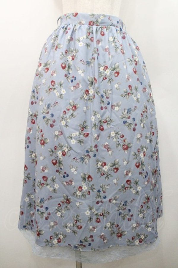 画像1: axes femme / ベリー柄ロングスカート  サックス I-26-01-08-093-AX-SK-SA-ZI (1)