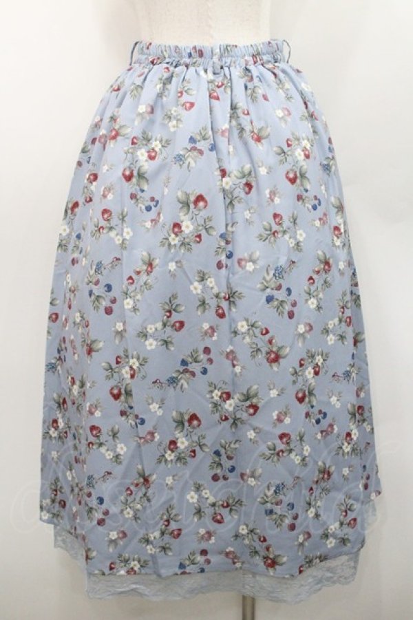 画像2: axes femme / ベリー柄ロングスカート  サックス I-26-01-08-093-AX-SK-SA-ZI (2)