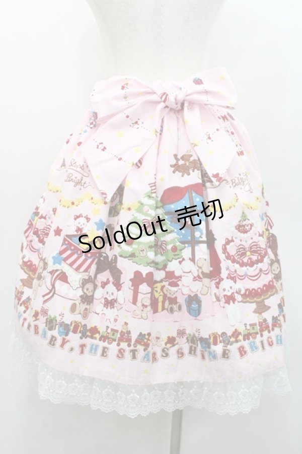 画像2: BABY,THE STARS SHINE BRIGHT / くみゃちゃんのDokiDoki Christmas Party柄スカート  ピンク I-26-01-08-095-BA-SK-SA-ZI (2)