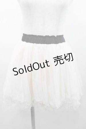 画像: Honey Bunch / チュール2段スカート  アイボリーＸ黒 I-26-01-08-096-LO-SK-SA-ZI