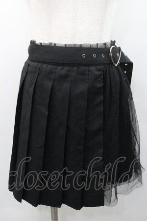 画像: Rojita / ハートバックルプリーツスカート  黒 I-26-01-08-097-LO-SK-SA-ZI