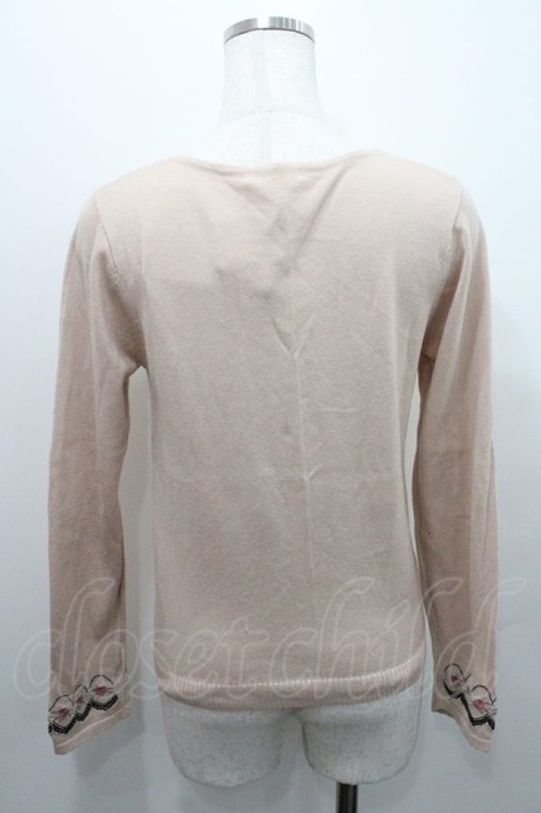 画像2: axes femme / 薔薇刺繍カーディガン M ベージュ I-26-01-08-010-AX-TO-TE-ZI (2)