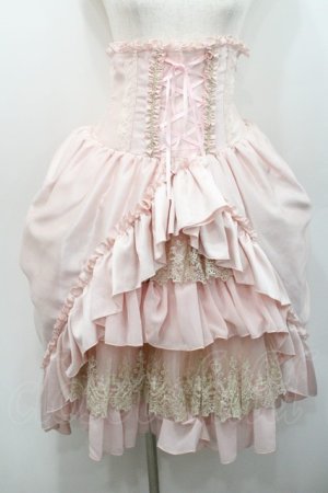 画像: ATELIER PIERROT / シャーロットバッスルコルセットスカート  ピンク I-26-01-08-098-EL-SK-SA-ZI
