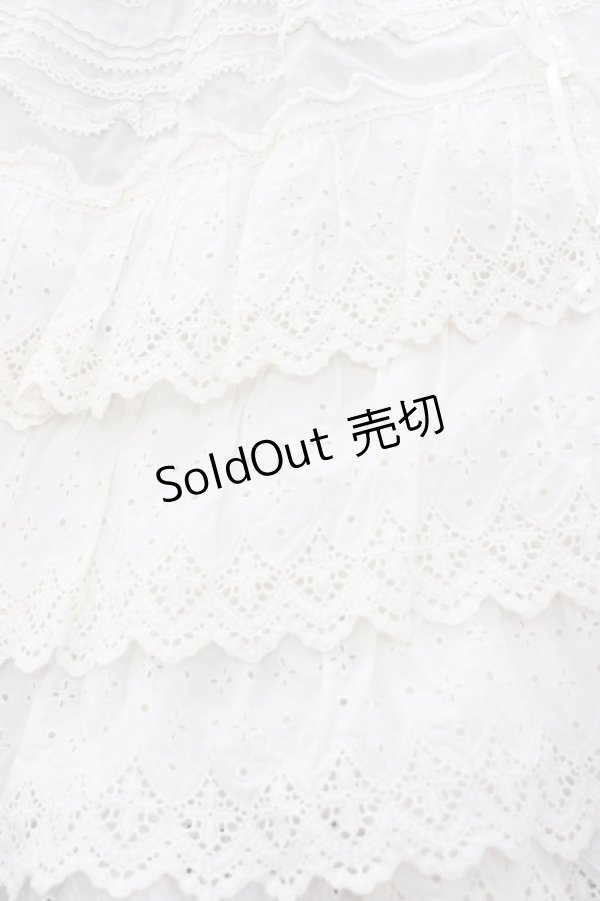 画像4: PINK HOUSE / ハシゴレース&綿レーススカート  アイボリー I-26-01-08-099-LO-SK-SA-ZI (4)