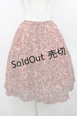 画像: PINK HOUSE / スノーベリーティアードスカート  レッド I-26-01-08-100-LO-SK-SA-ZI