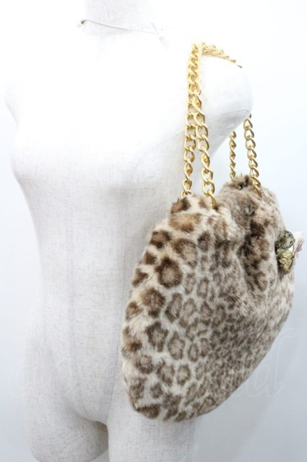 画像2: PINK HOUSE / コサージュ付きレオパードファーバッグ  ブラウン I-26-01-08-106-LO-BG-SA-ZI (2)