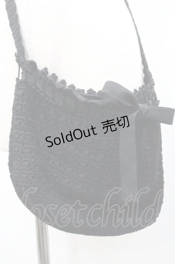 画像2: PINK HOUSE / ニットポシェット  ブラック I-26-01-08-107-LO-BG-SA-ZI (2)