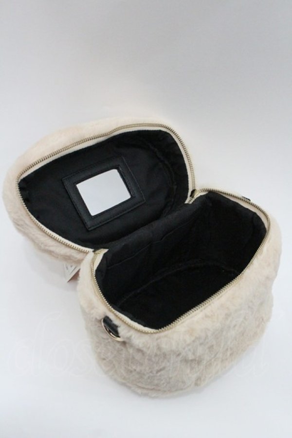 画像5: Fi.n.t / ファーリボンバニティバッグ  ベージュＸ黒 I-26-01-08-110-CA-BG-SA-ZI (5)