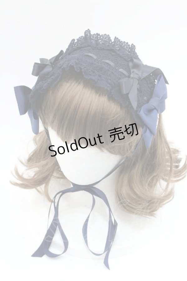 画像1: BABY,THE STARS SHINE BRIGHT / 別珍プリンセスドロップヘッドドレス  紺 I-26-01-08-113-BA-AC-SA-ZI (1)