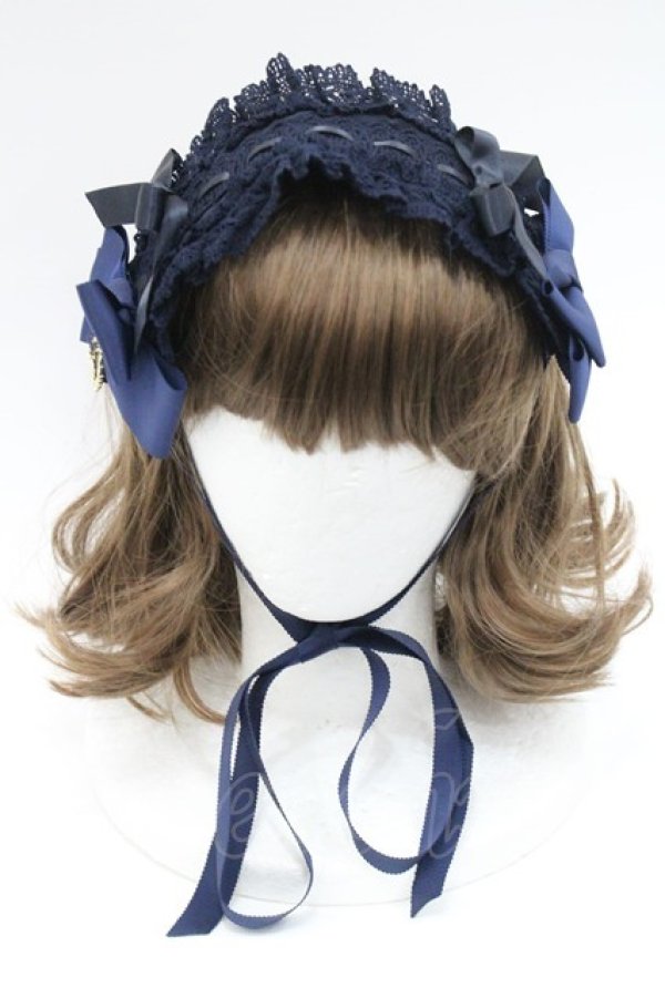 画像2: BABY,THE STARS SHINE BRIGHT / 別珍プリンセスドロップヘッドドレス  紺 I-26-01-08-113-BA-AC-SA-ZI (2)