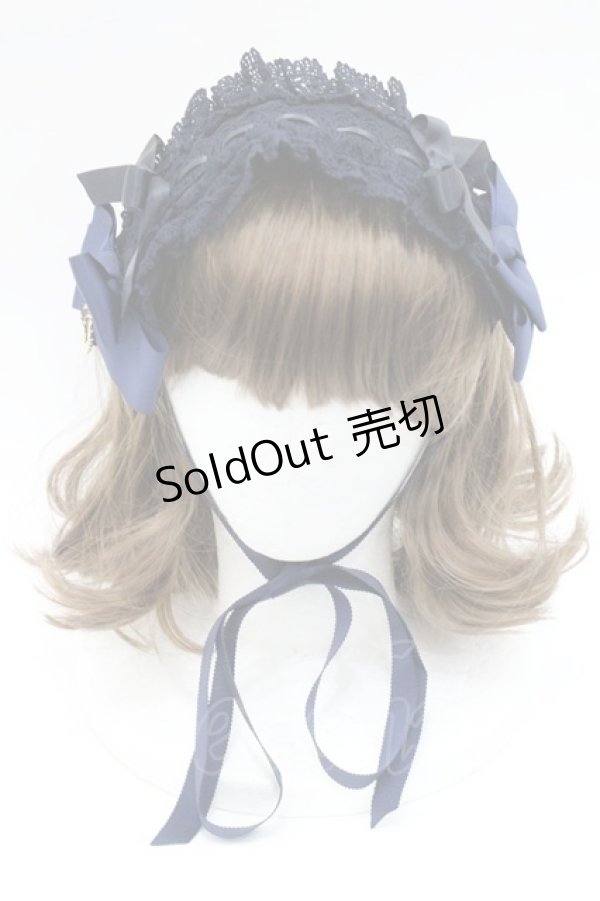 画像2: BABY,THE STARS SHINE BRIGHT / 別珍プリンセスドロップヘッドドレス  紺 I-26-01-08-113-BA-AC-SA-ZI (2)