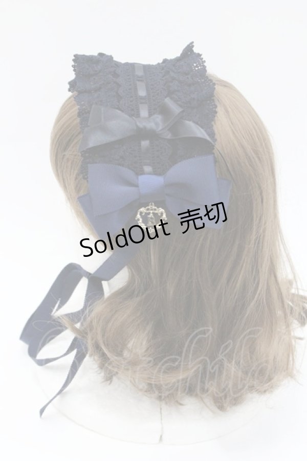 画像3: BABY,THE STARS SHINE BRIGHT / 別珍プリンセスドロップヘッドドレス  紺 I-26-01-08-113-BA-AC-SA-ZI (3)