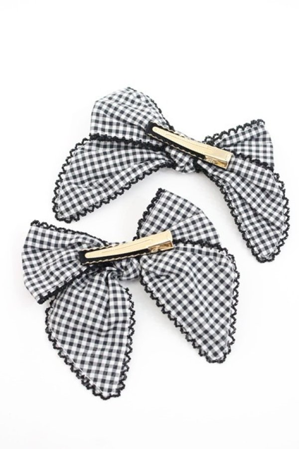 画像2: PINK HOUSE / misako×erinko リボンクリップ  ブラック I-26-01-08-116-LO-ZA-SA-ZI (2)