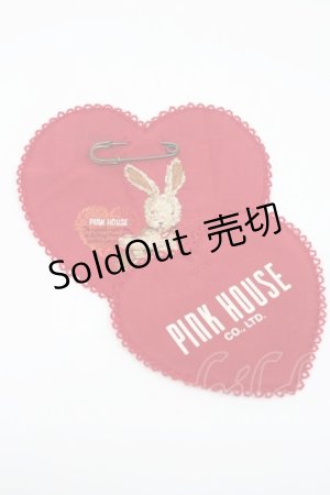 画像: PINK HOUSE / アンジェリックラビッツワッペン  赤Ｘブラウン I-26-01-08-117-LO-ZA-SA-ZI