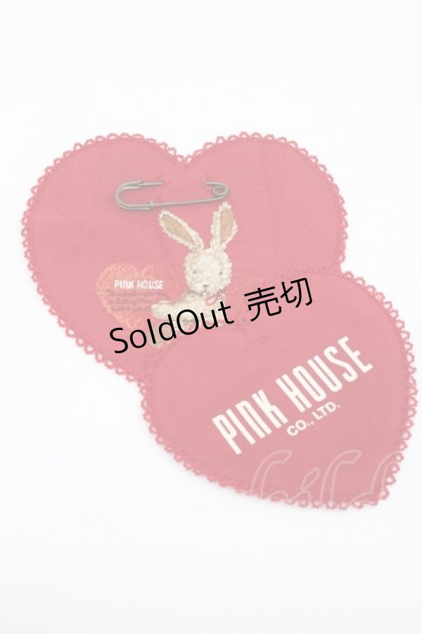 画像1: PINK HOUSE / アンジェリックラビッツワッペン  赤Ｘブラウン I-26-01-08-117-LO-ZA-SA-ZI (1)