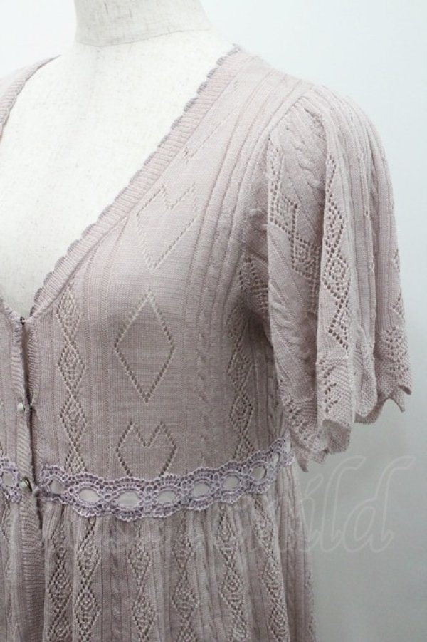 画像3: axes femme POETIQUE / トランプ柄透かし編みカーディガン M ピンク I-26-01-08-014-AX-TO-TE-ZI (3)