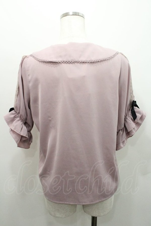 画像2: MA*RS / 袖はしごレースブラウス  ピンクＸ黒 I-26-01-08-016-EL-BL-SA-ZI (2)