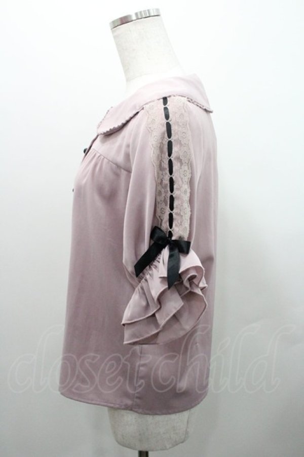 画像3: MA*RS / 袖はしごレースブラウス  ピンクＸ黒 I-26-01-08-016-EL-BL-SA-ZI (3)