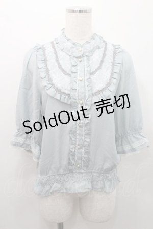 画像: axes femme / ヨーク切替シャーリングブラウス M サックス I-26-01-08-020-AX-BL-TE-ZI