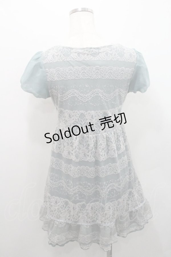 画像2: axes femme / 刺繍入りチュールチュニック M グリーン I-26-01-08-021-AX-TO-TE-ZI (2)