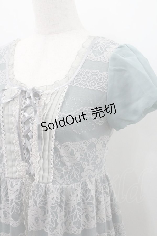 画像3: axes femme / 刺繍入りチュールチュニック M グリーン I-26-01-08-021-AX-TO-TE-ZI (3)