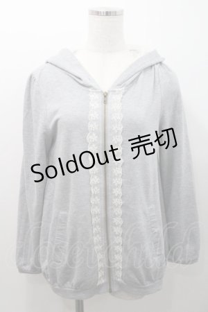 画像: axes femme / レースアップパーカー M グレー I-26-01-08-022-AX-TO-TE-ZI