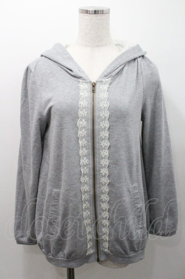 画像1: axes femme / レースアップパーカー M グレー I-26-01-08-022-AX-TO-TE-ZI (1)