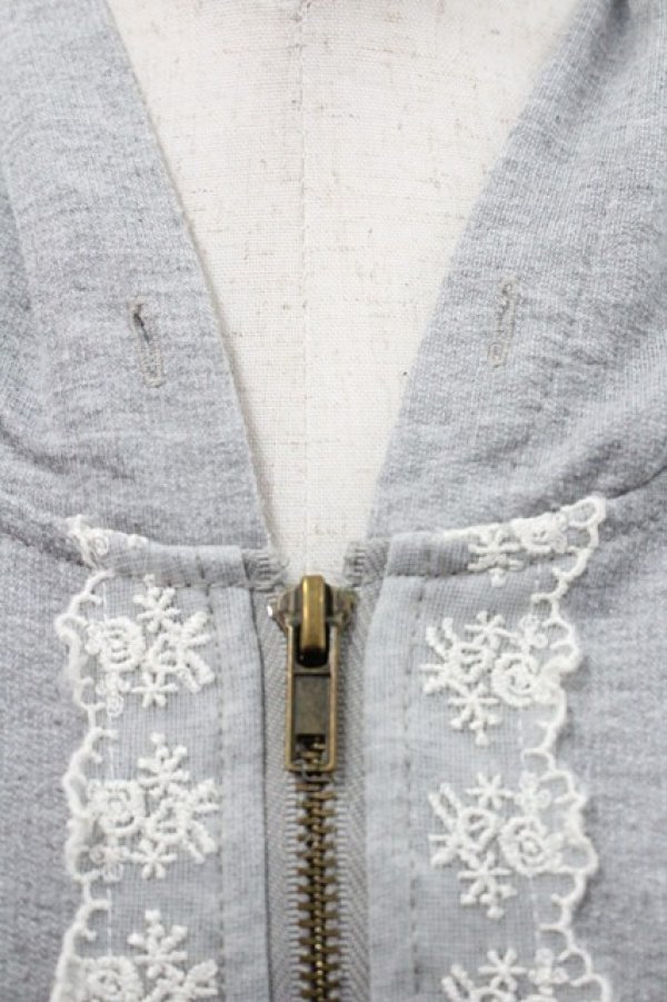 画像4: axes femme / レースアップパーカー M グレー I-26-01-08-022-AX-TO-TE-ZI (4)