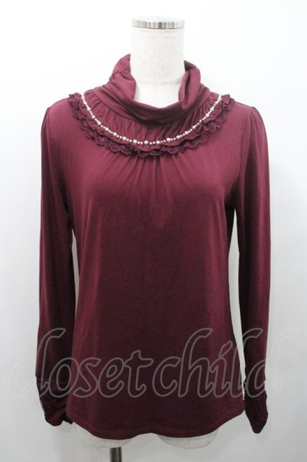 画像1: axes femme / ハイネックインナープルオーバー M ワイン I-26-01-08-024-AX-TO-TE-ZI (1)