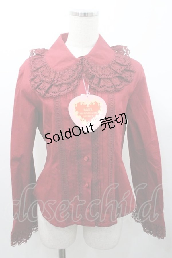 画像1: BABY,THE STARS SHINE BRIGHT / 2重衿袖ピンタックブラウス  エンジ I-26-01-08-026-BA-BL-SA-ZI (1)