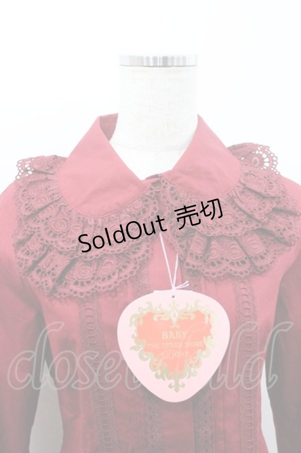 画像3: BABY,THE STARS SHINE BRIGHT / 2重衿袖ピンタックブラウス  エンジ I-26-01-08-026-BA-BL-SA-ZI (3)