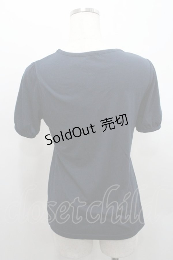 画像2: axes femme / 胸元レース重ね着風トップス M ネイビー I-26-01-08-027-AX-TO-TE-ZI (2)