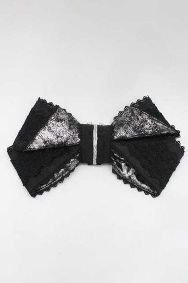 画像1: Hoshibako Works / 月影の待ちびと リボンクリップ  黒 I-26-01-10-001-LO-ZA-SA-ZI (1)