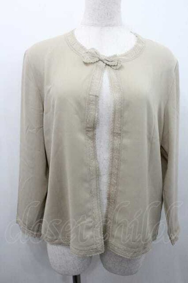 画像1: INGEBORG / ロゴレース縁デザインジャケット S ベージュ I-26-01-10-025-LO-JA-SA-ZI (1)