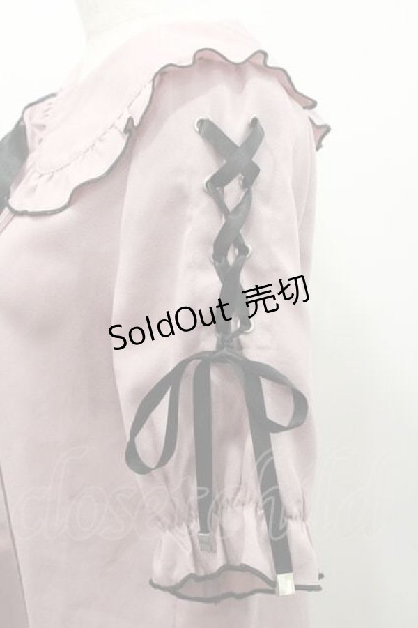 画像3: MA*RS / 袖スピンドル丸襟ブラウス  ピンクＸ黒 I-26-01-10-003-EL-BL-SA-ZI (3)