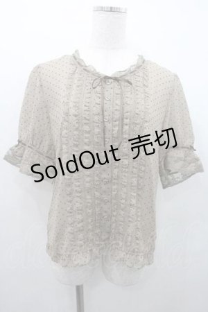画像: INGEBORG / 水玉柄スタンドレースカラーブラウス M ベージュ I-26-01-10-026-LO-BL-SA-ZI