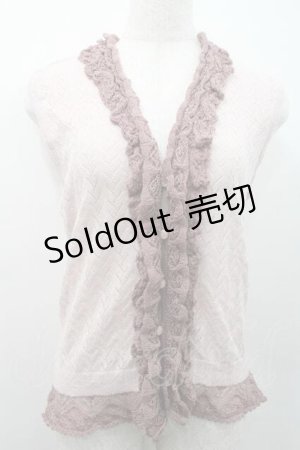 画像: INGEBORG / フリルニットベスト M ピンク I-26-01-10-027-LO-TO-SA-ZI