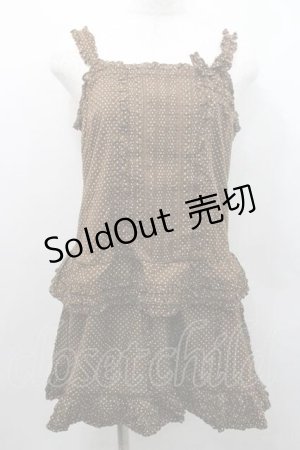 画像: PINK HOUSE / 水玉フリルキャミソール  ブラウン I-26-01-10-028-LO-TO-SA-ZI